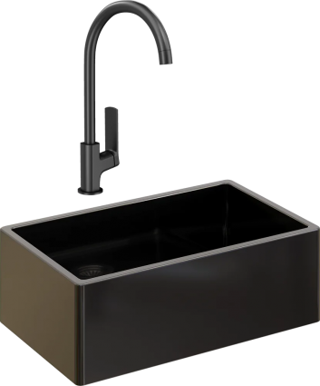 Комплект Мойка кухонная Domaci Сиена 50276-110 черная матовая + Смеситель STWORKI HWX5015-P01BK