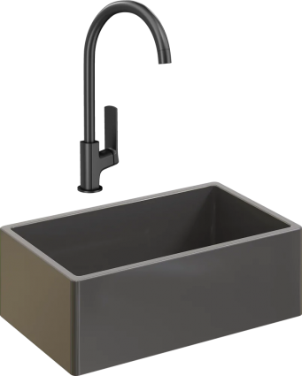 Комплект Мойка кухонная Domaci Сиена 50276-112 антрацит + Смеситель STWORKI HWX5015-P01BK