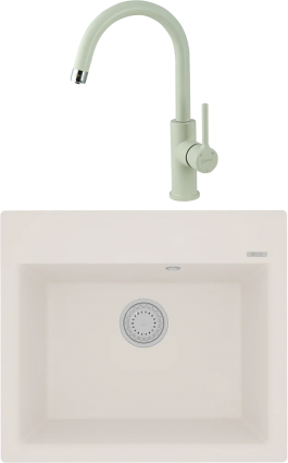 Комплект Мойка кухонная Lemark Hanka 570 9910016 жасмин + Смеситель Comfort LM3073PJS жасмин