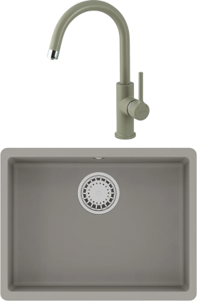 Комплект Мойка кухонная Lemark Sinara 540-U 9910075 грей + Смеситель Comfort LM3073PGR грей