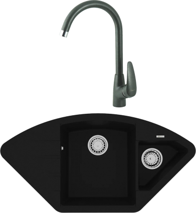 Комплект Мойка кухонная Lemark Irkana 980 9910043 антрацит + Смеситель Linara LM0405PAN антрацит