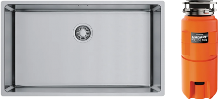 Комплект Мойка кухонная Omoikiri TADZAVA 75-U/I-IN ultra 15 + Измельчитель Nagare slim 900