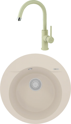 Комплект Мойка кухонная Lemark Sula 500 9910006 шампань + Смеситель Comfort LM3073PSH шампань