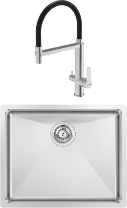 Комплект Мойка кухонная Kantera Montego MOR500 MB mikrobrush + Смеситель Crystal 44731 brush