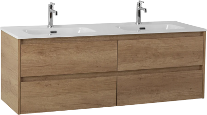 Тумба для комплекта BelBagno Kraft 140 4 ящика, для двоих, rovere nebrasca nature