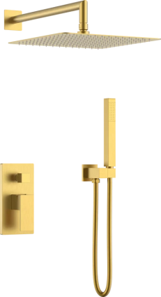 Душевой комплект Boheme Qubic 474-3-MG С ВНУТРЕННЕЙ ЧАСТЬЮ, matt gold