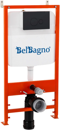 Комплект BelBagno BB026/BB084NERO с кнопкой смыва черная матовая