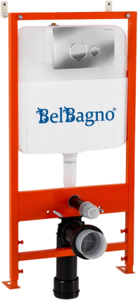Комплект BelBagno BB026/BB081CR с кнопкой смыва хром глянцевый
