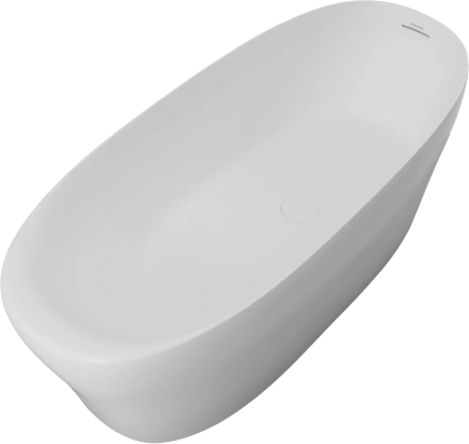 Ванна из искусственного камня Allen Brau Krion Oval 170x80 см, отдельностоящая, овальная, со сливом-переливом, белая матовая