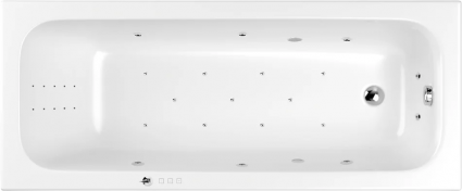 Акриловая ванна WHITECROSS Vibe 0105.170070.100.ULTRANANO.CR 170x70 см, с гидромассажем, с каркасом, со сливом-переливом, с донным клапаном