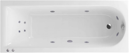 Акриловая ванна Excellent Aurum Hydro+ WAEX.AUR15.HYDRO+.CR 150x70 см, с гидромассажем, с каркасом, со сливом-переливом