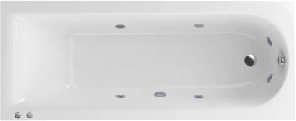 Акриловая ванна Excellent Aurum Hydro WAEX.AUR18.HYDRO.CR 180x80 см, с гидромассажем, с каркасом, со сливом-переливом
