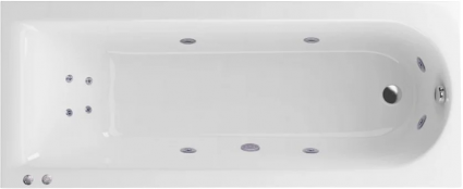 Акриловая ванна Excellent Aurum Slim Hydro+ WAEX.AUR15S.HYDRO+.CR 150x70 см, с гидромассажем, с каркасом, со сливом-переливом
