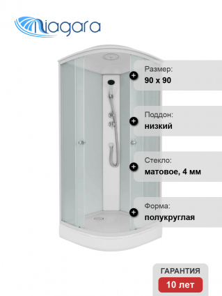 Душевая кабина Niagara Promo P90/13/MT 215x90, профиль белый