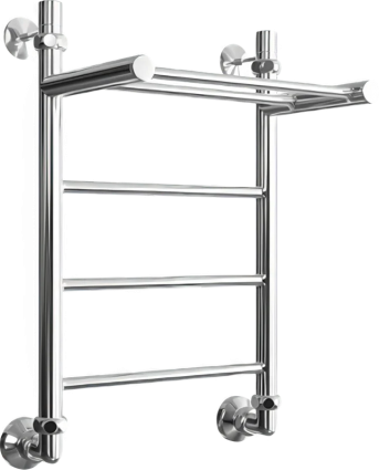 Полотенцесушитель водяной Двин FJ 60x50 К1 1" - 1/2" с полкой, полированный хром