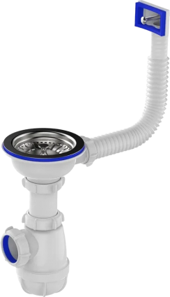 Сифон для мойки Aquant Standart B0145-13-MR с прямоугольным переливом