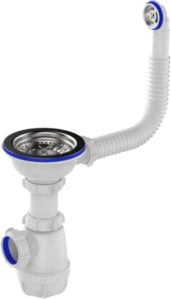 Сифон для мойки Aquant Standart B0142-14-MR с круглым переливом