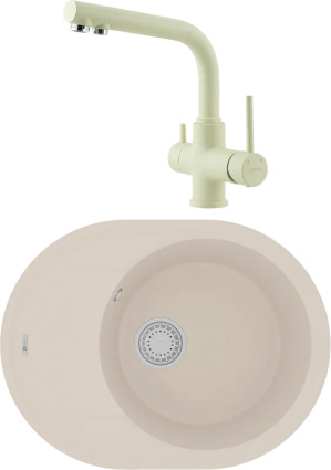 Комплект Мойка кухонная Lemark Lacha 620 9910054 шампань + Смеситель Comfort LM3061PSH шампань