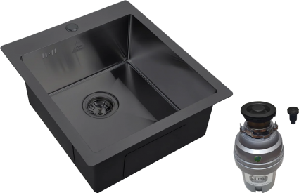 Комплект Мойка кухонная Zorg Steel Hummer SH 4551 GRAFIT + Измельчитель ZR-75 D GRAFIT