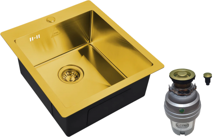Комплект Мойка кухонная Zorg Steel Hummer SH 4551 BRONZE + Измельчитель ZR-75 D BRONZE