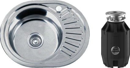 Комплект Мойка кухонная РМС MD8 MD8-5745OVL L + Измельчитель Bone Crusher BC 910-AS