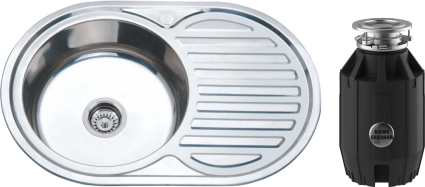 Комплект Мойка кухонная РМС MD6 MG6-7750OVL L + Измельчитель Bone Crusher BC 910-AS