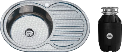 Комплект Мойка кухонная РМС MD6 MD6-7750OVL L + Измельчитель Bone Crusher BC 810-AS