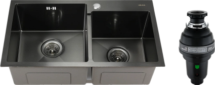 Комплект Мойка кухонная Melana S7240HB графит + Измельчитель Bone Crusher BC 1000-AS