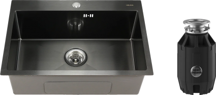 Комплект Мойка кухонная Melana D6545HB графит + Измельчитель Bone Crusher BC 910-AS