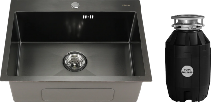 Комплект Мойка кухонная Melana D6045HB графит + Измельчитель Bone Crusher BC 810-AS