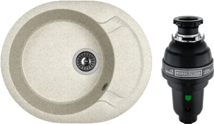 Комплект Мойка кухонная Dr. Gans Berta 580 серый + Измельчитель Bone Crusher BC 1000-AS