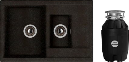 Комплект Мойка кухонная Dr. Gans Astra 760K черный + Измельчитель Bone Crusher BC 810-AS