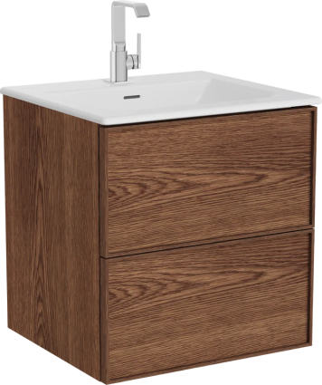 Тумба с раковиной VitrA Metropole Edge 60 с подсветкой, ореховое дерево
