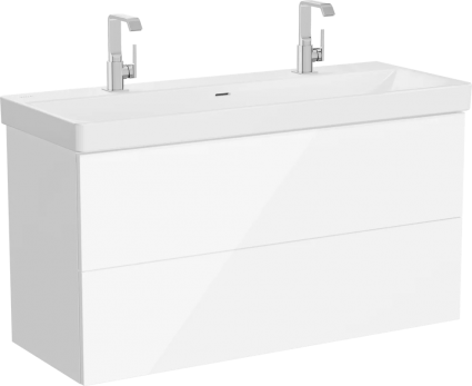 Тумба с раковиной VitrA Metropole Pure 120 с подсветкой, глянцевая белая