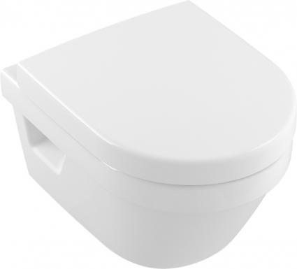 Унитаз подвесной Villeroy & Boch Architectura 4687 HR 01 alpin, безободковый, с микролифтом