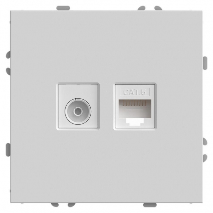 Розетка телевизионная TV + компьютерная RJ-45 Stekker Эмили белый фарфор RST00-5106-01 49872