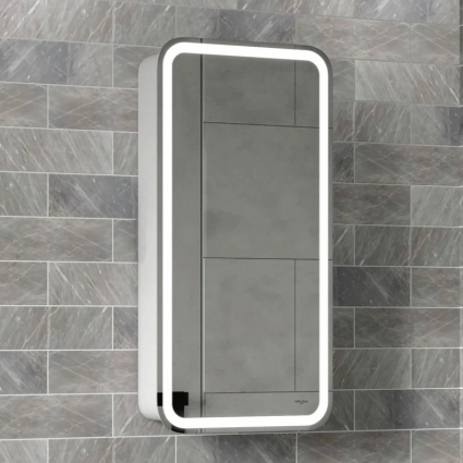 Зеркало-шкаф Reflection Circle RF2104SR 40, белый, с подсветкой, правый