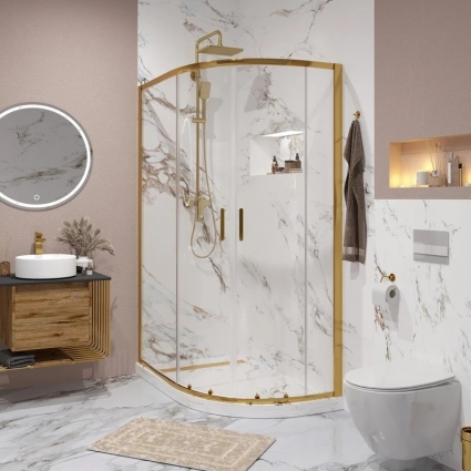 Душевой уголок Niagara Nova 642108111GOLD 120x80 профиль желтое золото, стекло прозрачное