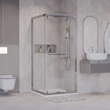 Душевой уголок Niagara Nova NG-6635-34 100x100, профиль хром, стекло прозрачное