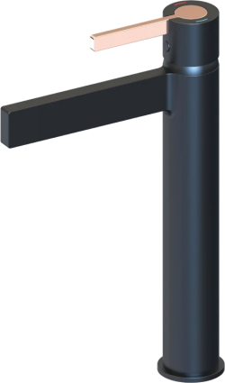 Смеситель beWash Incanto BVMM1BH238 черный, розовое золото
