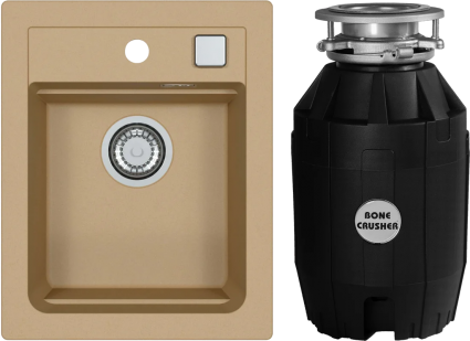 Комплект Мойка кухонная Alveus Atrox Granital 10 beige + Измельчитель Bone Crusher BC 810-AS