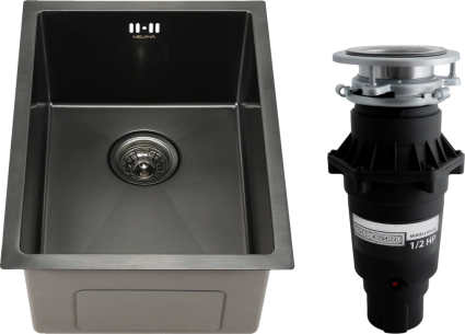 Комплект Мойка кухонная Melana D5138HB графит + Измельчитель Bone Crusher BC 810-SL Slim Line
