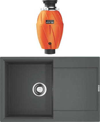 Комплект Мойка кухонная Omoikiri Daisen 78T-GR leningrad grey + Измельчитель Nagare 1000