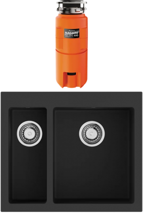Комплект Мойка кухонная Omoikiri Bosen 59-2A-GB графит + Измельчитель Nagare slim 500