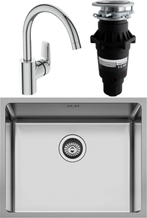 Комплект Мойка кухонная Seaman Eco Roma SMR-5444A + Смеситель Ideal Standard Ceraflex B1727AA + Измельчитель Bone Crusher BC 810-SL Slim Line