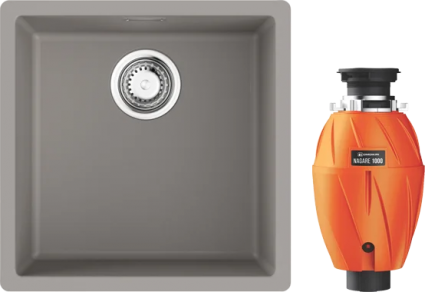 Комплект Мойка кухонная Omoikiri Yamakawa 45T-Integra-GR leningrad grey + Измельчитель Nagare 1000