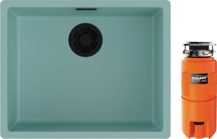 Комплект Мойка кухонная Omoikiri Yamakawa 55-Integra-AZ azur blue + Измельчитель Nagare slim 500