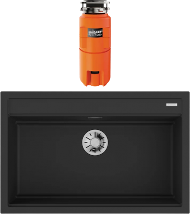 Комплект Мойка кухонная Omoikiri Kitagawa 79-LB-GB графит + Измельчитель Nagare slim 1250