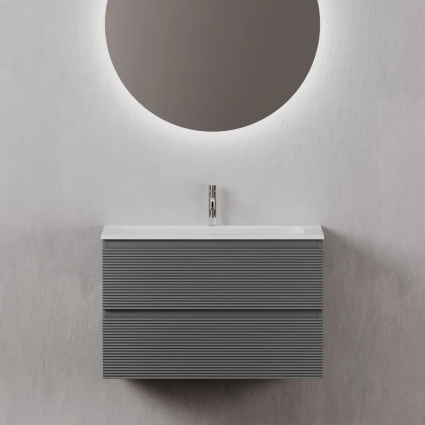 Тумба с раковиной Sancos Folk 80 grey soft
