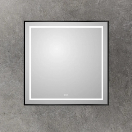 Зеркало BelBagno Kraft 80x80, с подсветкой, с подогревом, черный